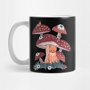 Cat and Mushroom Mug